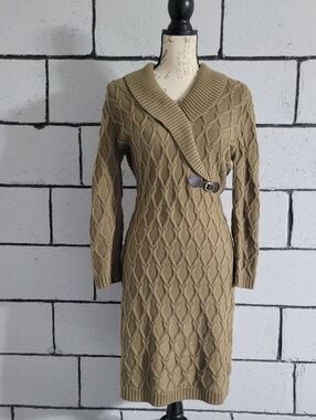 BUNDLE SALE! Calvin Klein Cable Knit Sweater Dress w/ Shawl Collar Sz M